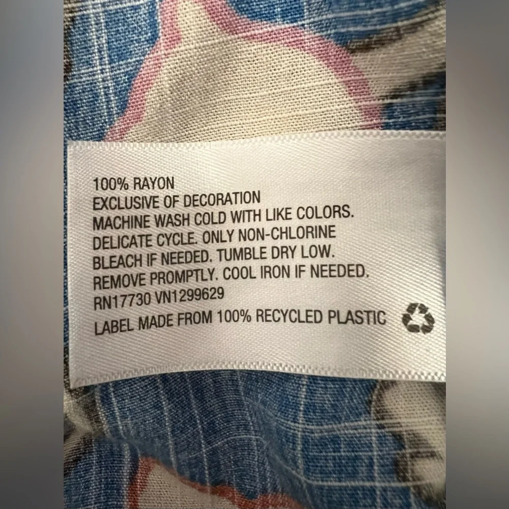 Knox Rose -NWOT - Blue and White Slight Puff Sleeve Wrap Midi Dress - S - Picture 5 of 5